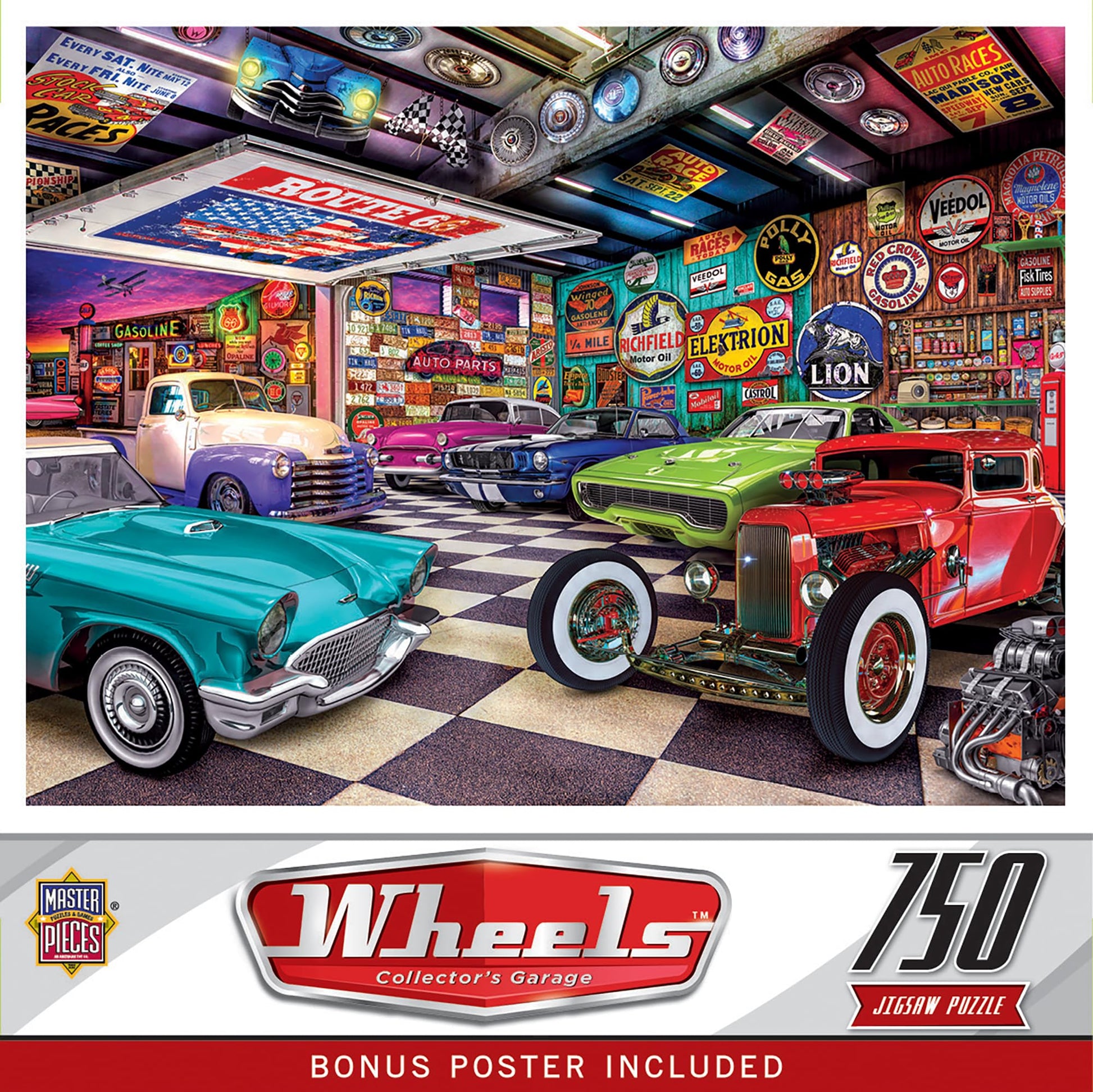 MasterPieces 750 Piece Jigsaw Puzzle for Adults and Family - Collector's Garage - 18"x24"