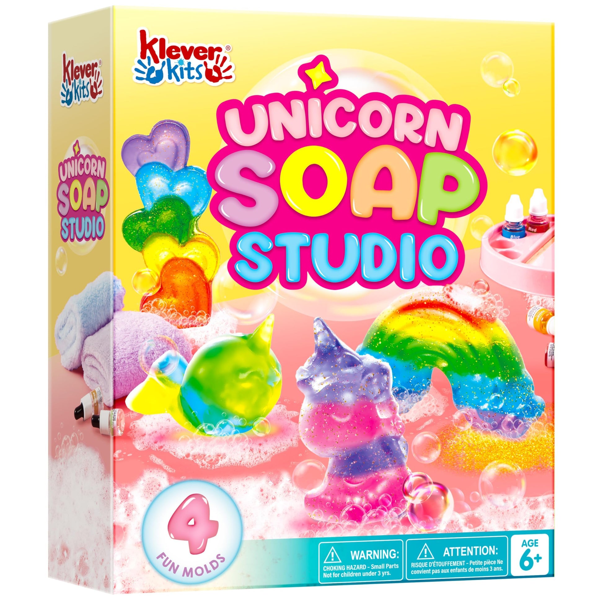 Klever Kits Unicorn Soap Making Kit- 4 Molds Girl Crafts DIY Project, Unicorn Girl Gifts, Kids Birthday Gift for Aged 6+, Science STEM Activity