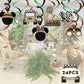 Mouse Safari Happy Birthday Decorations Hanging Swirls, Let's Go Wild Jungle Safari Wild One Birthday Party Supplies (24 CT)