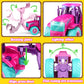 Funwee RC Tractor Toy Set with Light & Sound, Kids Farm Car Animal Trailer Wheels Remote Truck, Outdoor Vehicle Toys for 3-7+ Years Old Toddler Boy