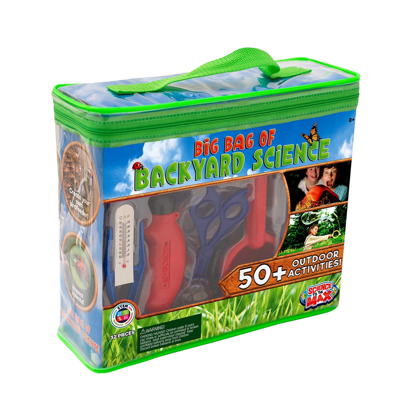 Be Amazing! Toys Big Bag of Backyard Science - STEM Science Kits for Kids 8+ - Educational Science Toys for Kids 10-12 with 50+ Projects - 32-Piece