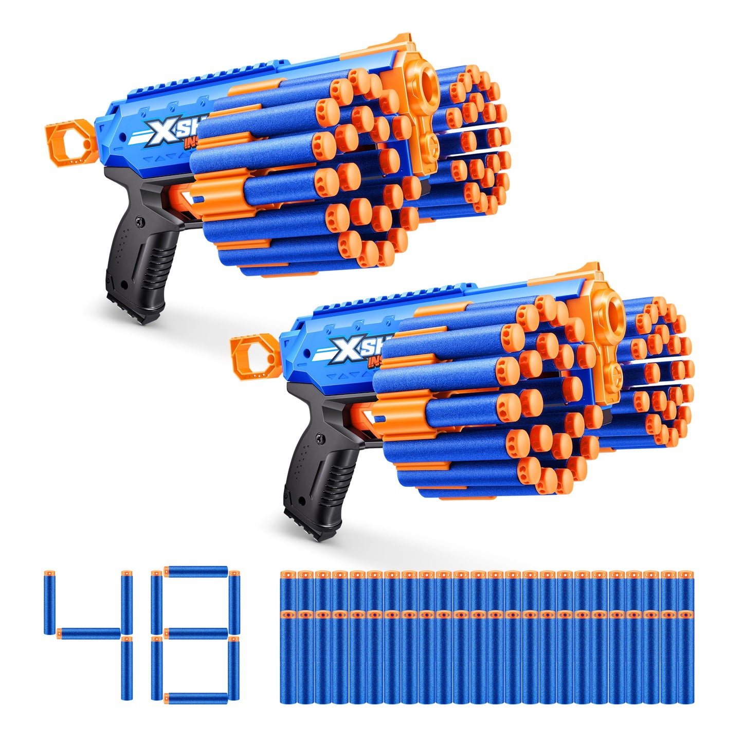 XSHOT Insanity Manic Blaster Dual Pack by ZURU with 48 Darts, Air Pocket Technology Darts and Dart Storage, Outdoor Toy for Boys and Girls, Teens