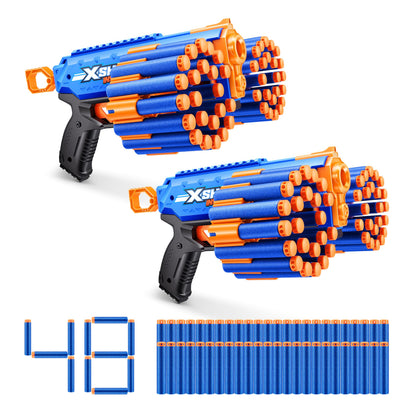 XSHOT Insanity Manic Blaster Dual Pack by ZURU with 48 Darts, Air Pocket Technology Darts and Dart Storage, Outdoor Toy for Boys and Girls, Teens