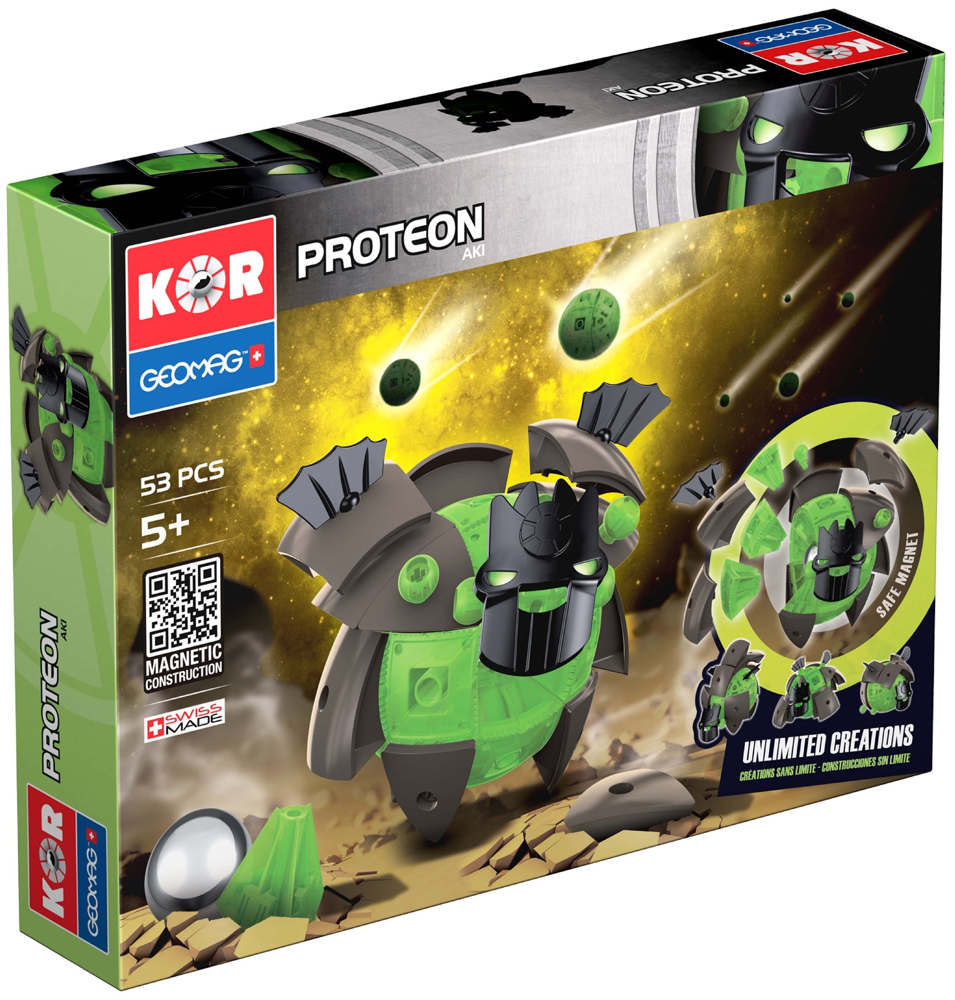 Geomag Kor Proteon Aki Transformer Robot Magnetic Construction Building Toy