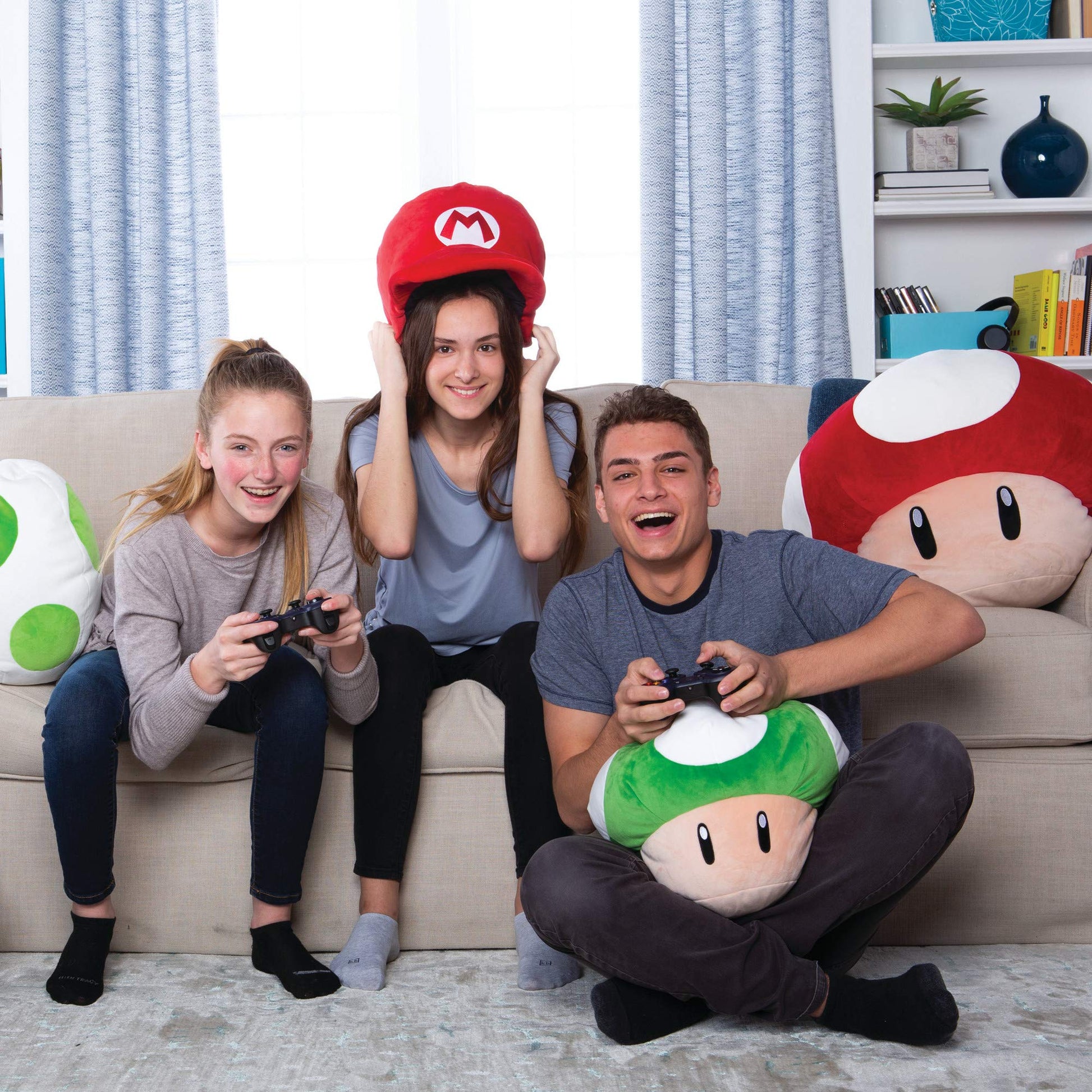Club Mocchi- Mocchi- Nintendo Super Mario Plush - Mario Hat Plushie - Collectible Squishy Plushies - 15 Inch
