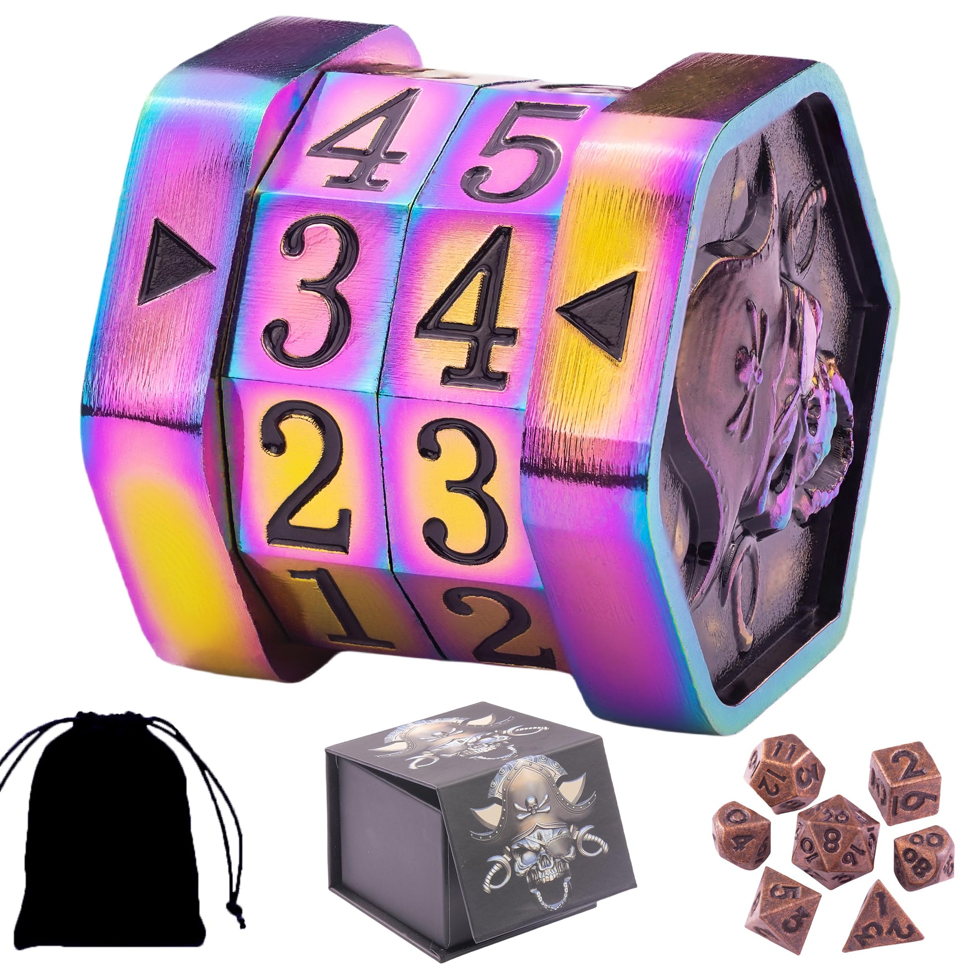 ZERMAL Metal MTG Life Counter Wheel Life Counter MTG, Magic Counter, Gift Box Packaging, Suitable for Magic MTGs Board Games and TTRPG(Colorful_Black)
