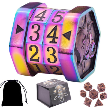 ZERMAL Metal MTG Life Counter Wheel Life Counter MTG, Magic Counter, Gift Box Packaging, Suitable for Magic MTGs Board Games and TTRPG(Colorful_Black)