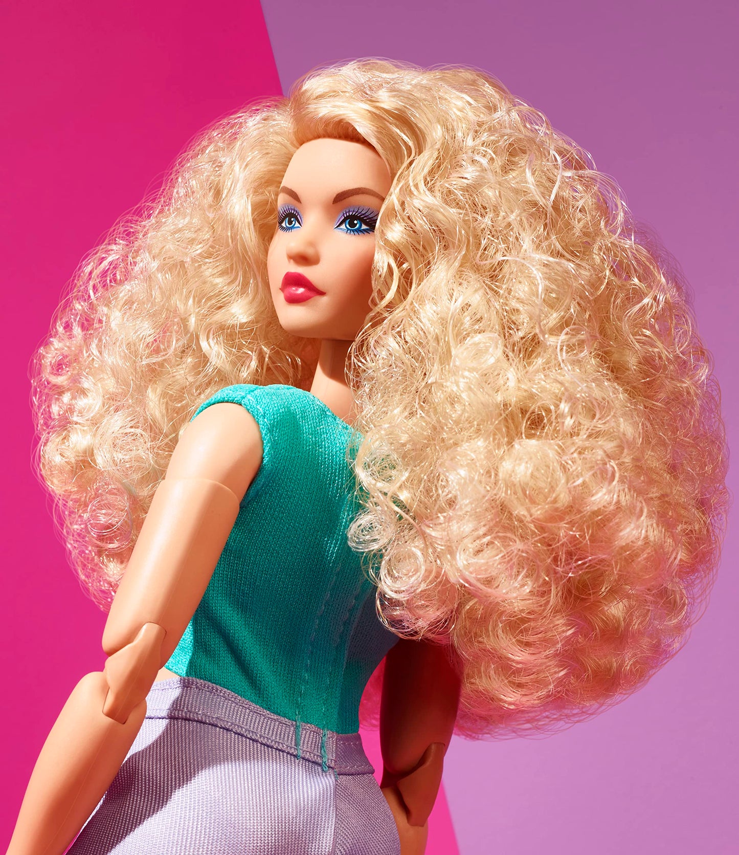 Barbie Looks Fashion Doll with Curly Blonde Hair Dressed in Ruched Crop Top & Satiny Lavender Shorts, Posable Collectible Made to Move Body