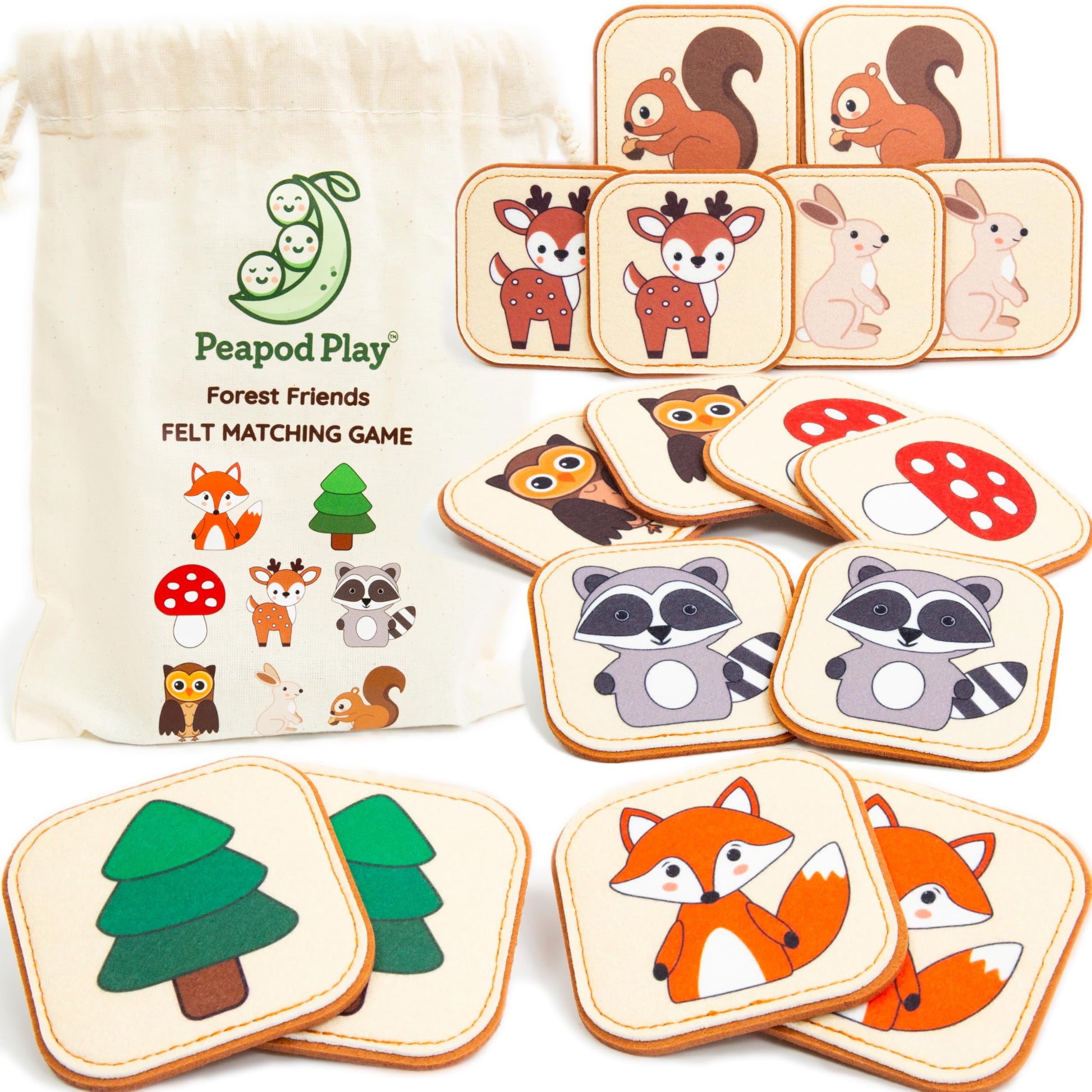 Felt Matching Game for Ages 2-4 - Soft and Safe for Ages 1+ - Montessori Memory Game - Sensory Flash Cards - Best Educational Gift for Ages 1-3