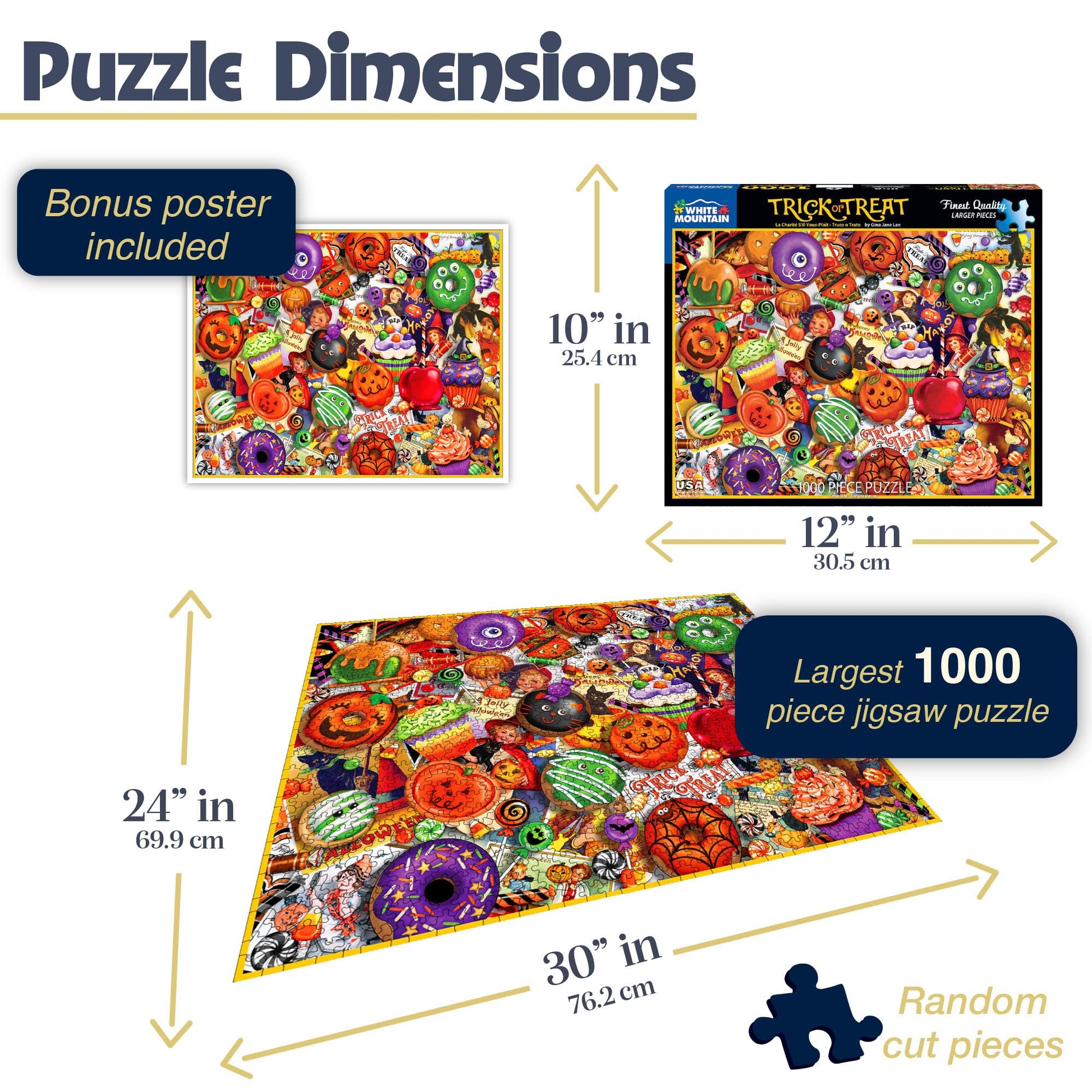White Mountain 1000 Piece Jigsaw Puzzle Halloween Fall, Trick or Treat