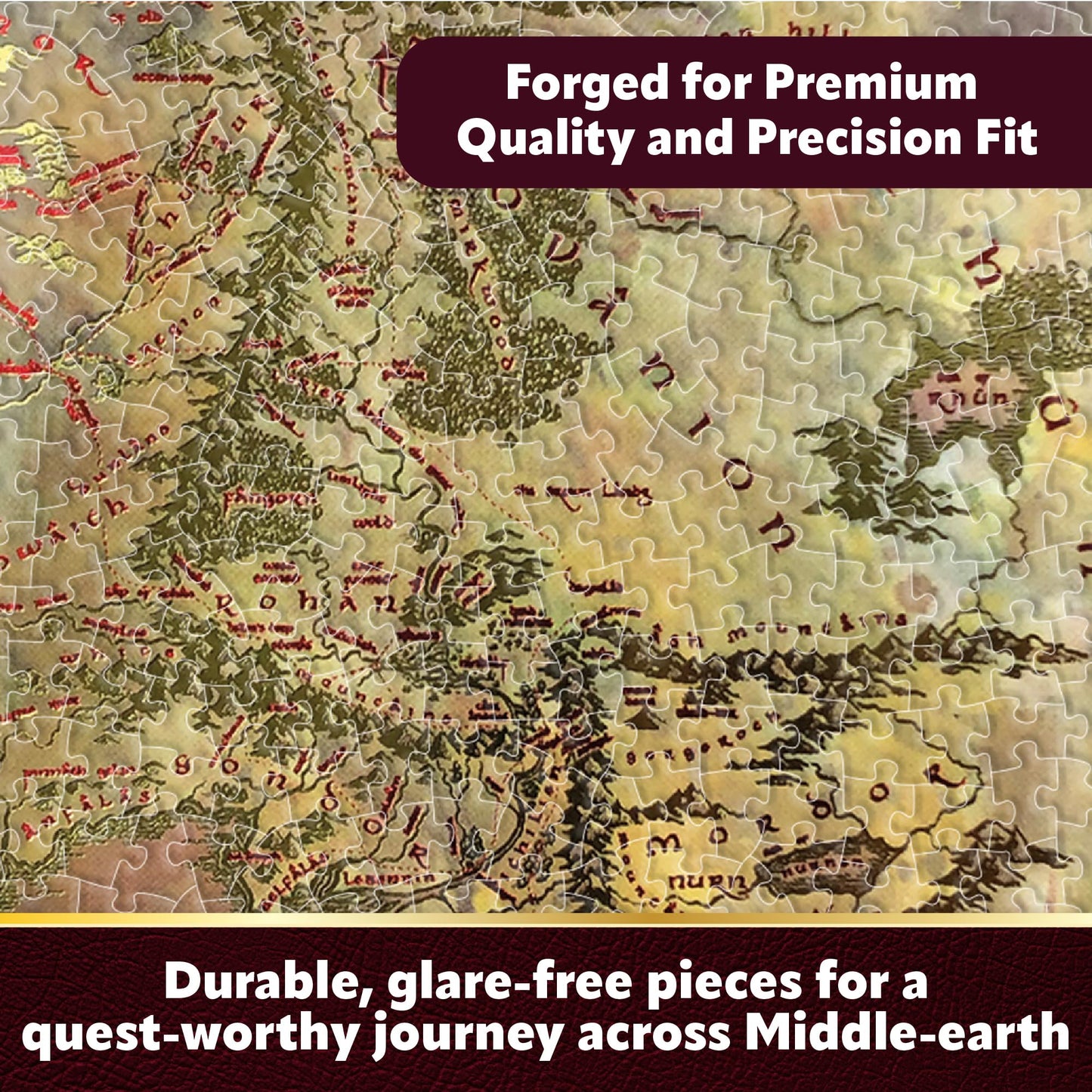 AQUARIUS Lord of the Rings Heat Stamp Gold Foil 1000 Piece Jigsaw Puzzle