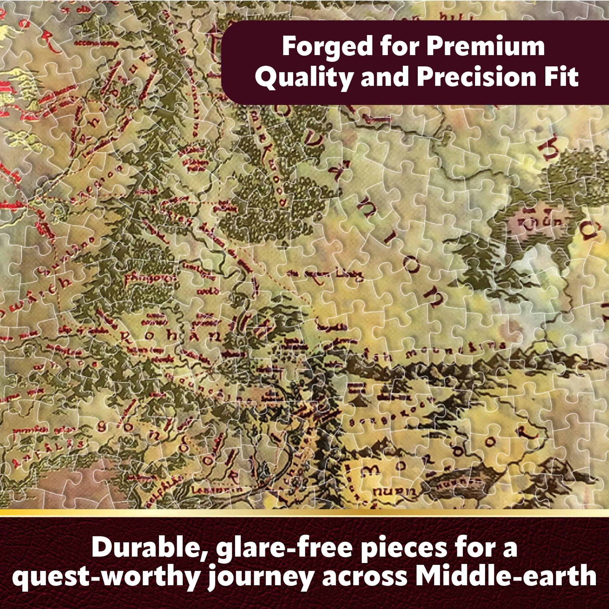 AQUARIUS Lord of the Rings Heat Stamp Gold Foil 1000 Piece Jigsaw Puzzle