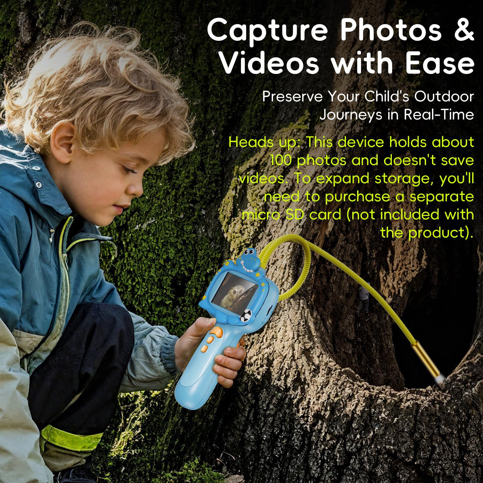 Kids Borescope Borescope Camera Toy with Light for Kids - STEM Science Educational Toy for 4 5 6 7 8 9 10 Years Old Boys Girls Birthday Gift, Snake