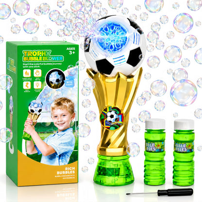 Bubble Wands for Kids - Light up Bubble Wands with 2 Solutions, Outdoor Toys for Kids Ages 3-5 4-8, Soccer Toys for Boys, Birthday Party Gift for 3 4