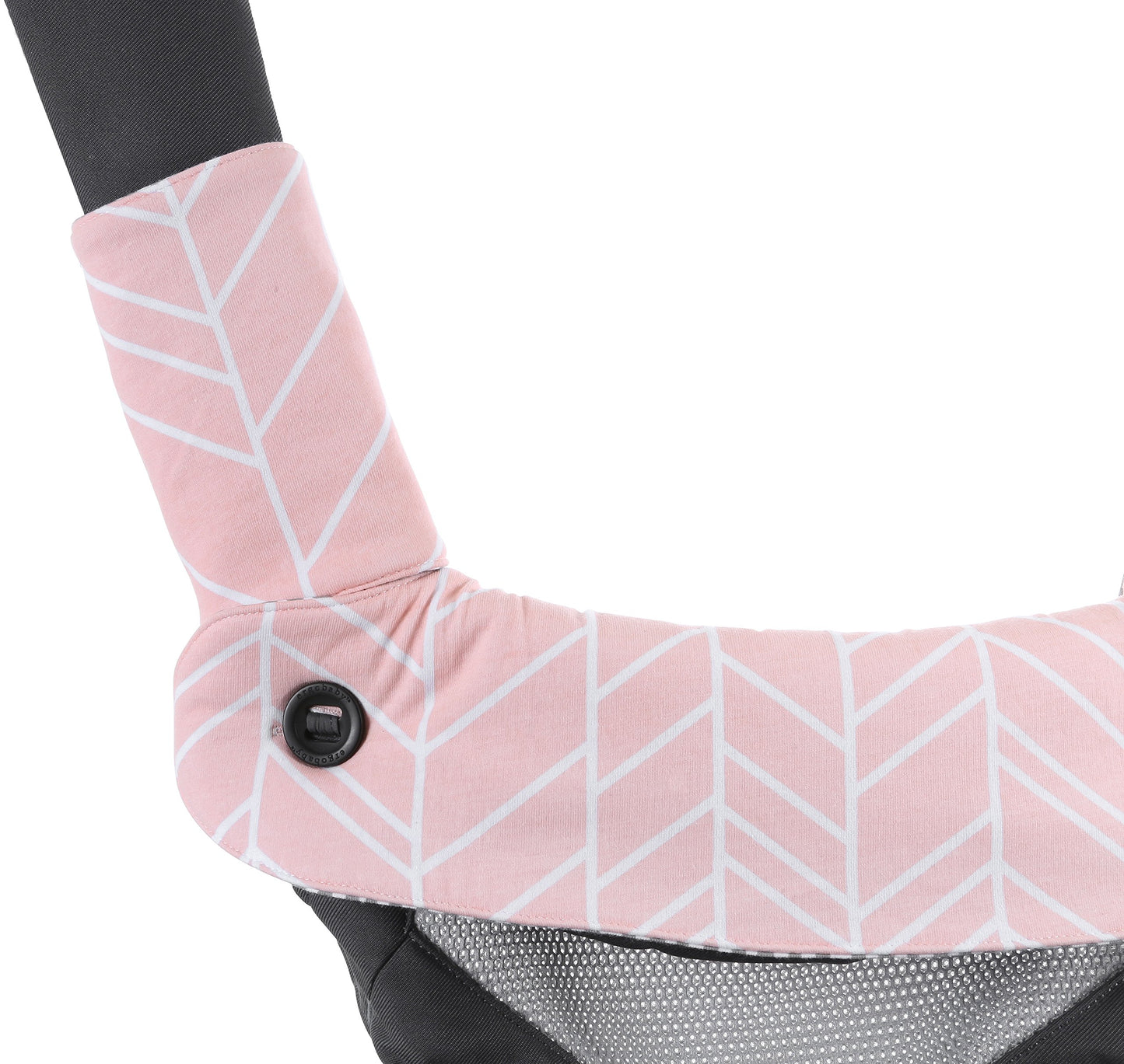 Premium Drool and Teething Reversible Cotton Pad | Fits Ergobaby Four Position 360 + Most Baby Carriers | Pink Herringbone Design | Hypoallergenic |