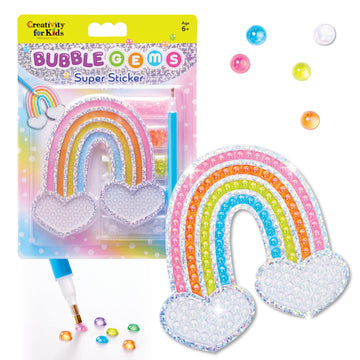 Creativity for Kids Bubble Gem Super Sticker: Rainbow, Diamond Art Kits for Kids, Mini Craft Kit and Summer Activities for Kids, Window Art Craft Kits