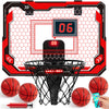 SYNCFUN Mini Basketball Hoop Over The Door, LED Indoor Basketball Hoop for Kids with Scoreboard & 4 Balls, Basket Ball Game Toys Gifts for Boys Ages 3