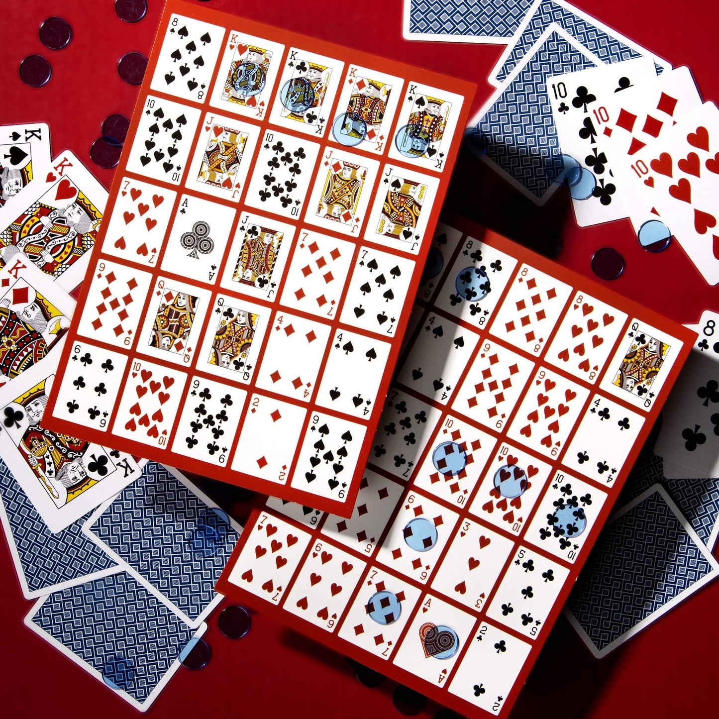 Brybelly Poker Keno Game Set with Cards and Chips - Adult Family Casino Board Game Night Gift Includes Deck of Playing Cards, 12 Boards, 200 Bingo