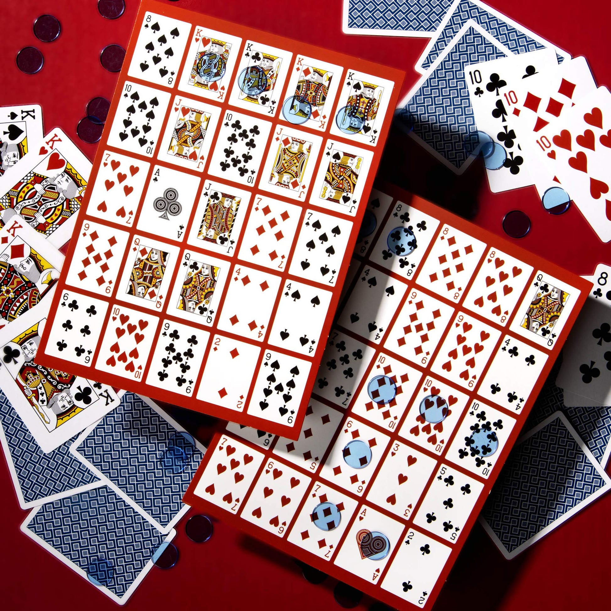 Brybelly Poker Keno Game Set with Cards and Chips - Adult Family Casino Board Game Night Gift Includes Deck of Playing Cards, 12 Boards, 200 Bingo