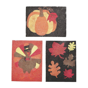 Fun Express 5 1/2" x 3 1/4" Assorted Colored Sand Art Picture Craft Kit Makes 12 Sand Art Pictures