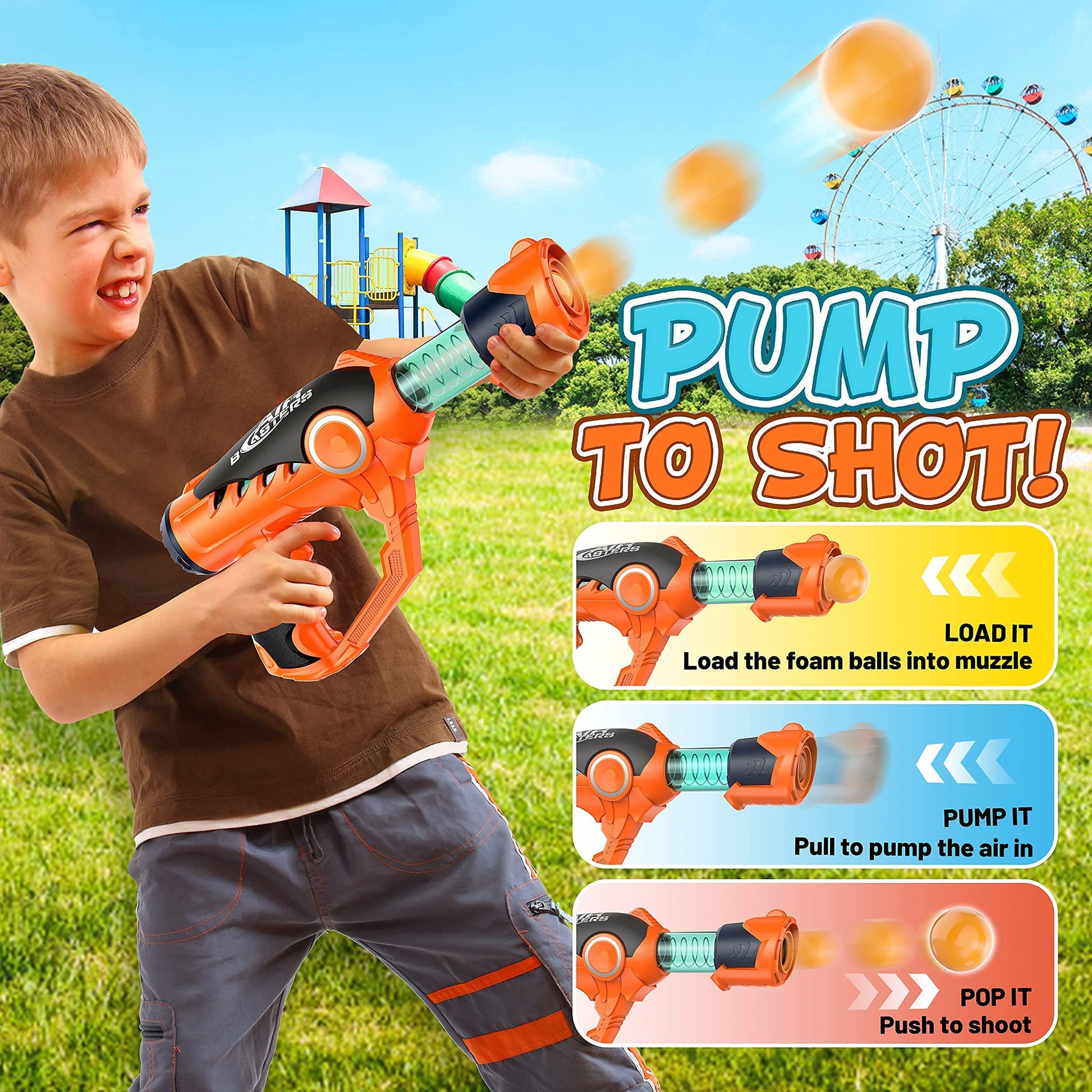 Shooting Game Toy for Age 6, 7, 8, 9, 10+ Years Old Kids, Girls, Boys - Foam Ball Popper Air Guns Toy & 36 Foam Bullet Balls, Sniper Kids Gun Toy