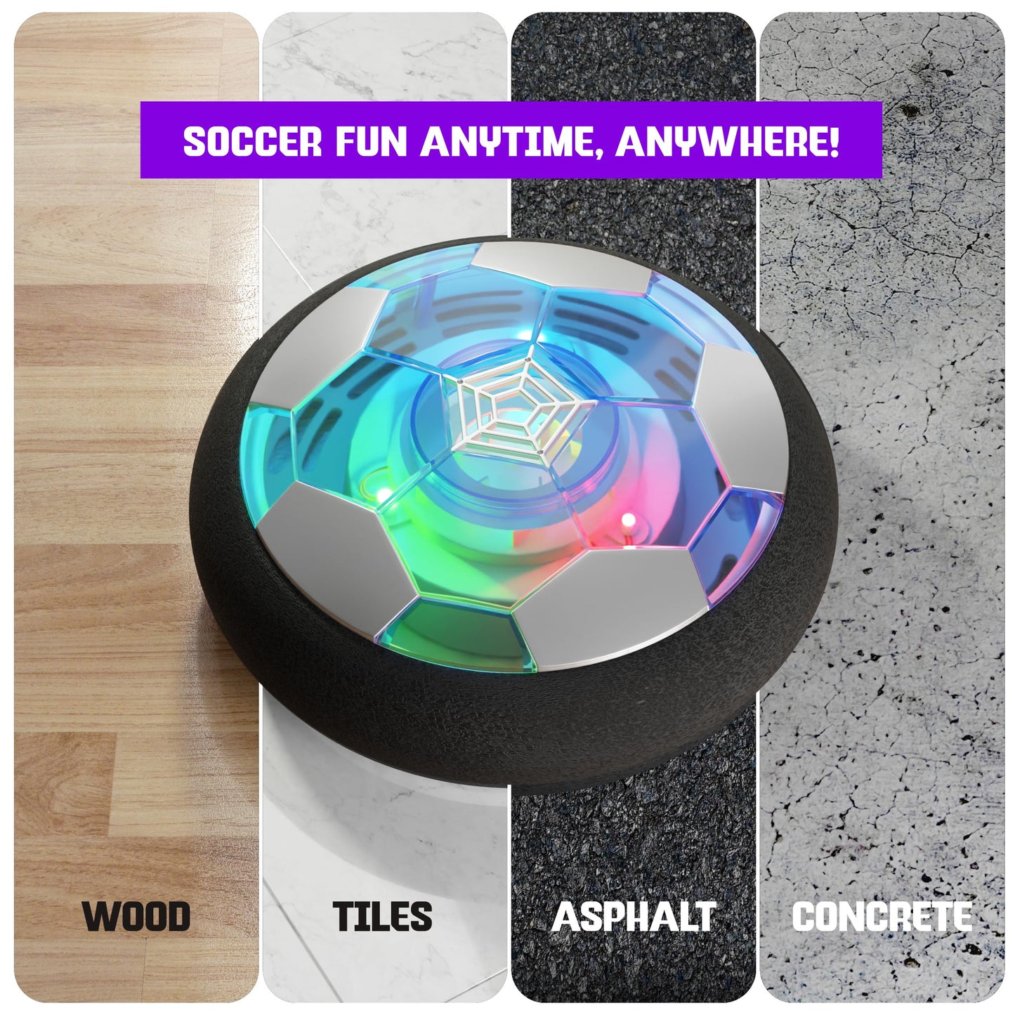 Ninja Blast Hover Soccer Light-Up Ball, Birthday Gift for Boys, Indoor Toy Games, Kids Gifts for Age 5, 6, 7, 8, 9, 10, 11, 12 Years Old, Boy Toys
