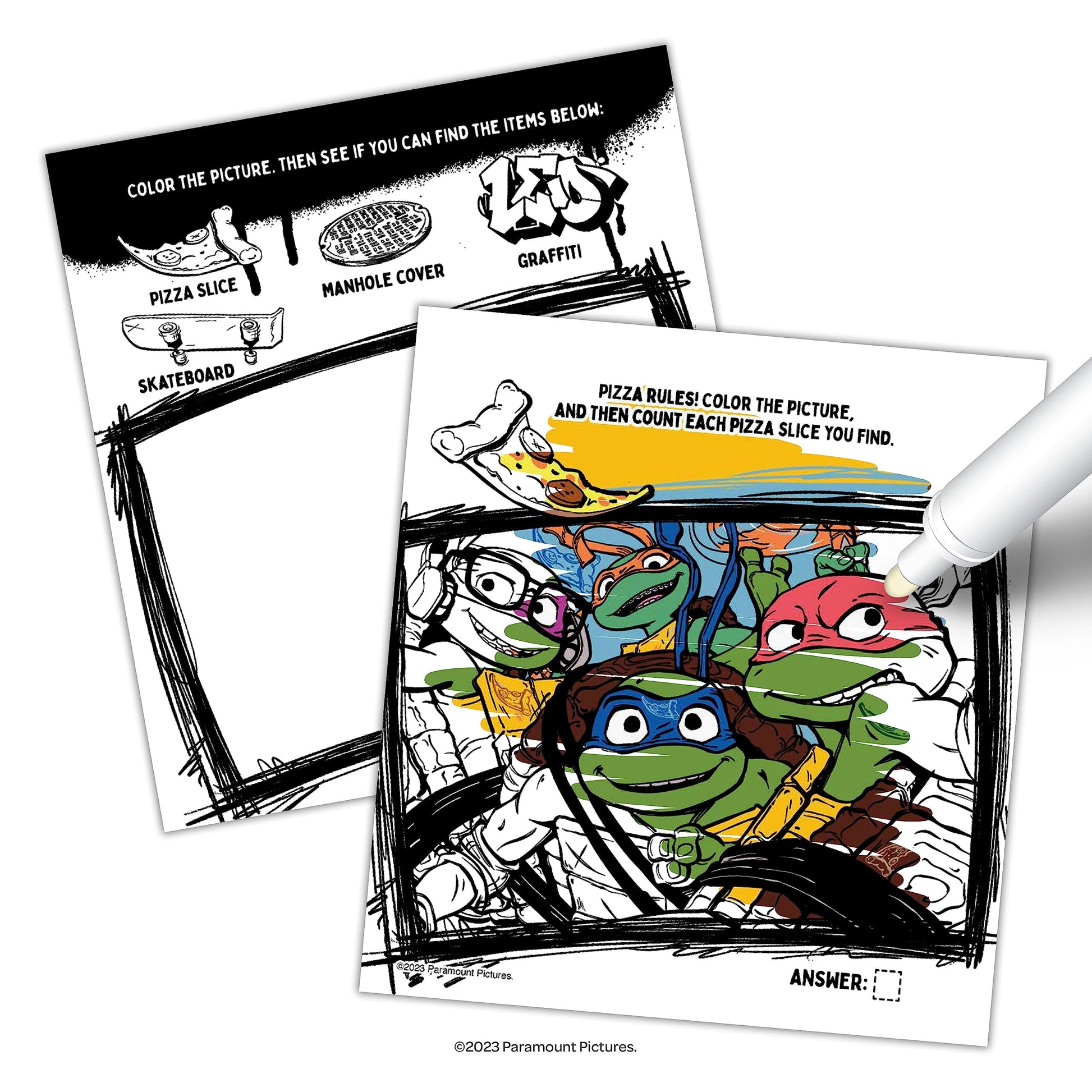 TMNT Imagine Ink Activity and Coloring Book Bundle for Kids with 25 Ninja Turtle Tattoos and Party Favors