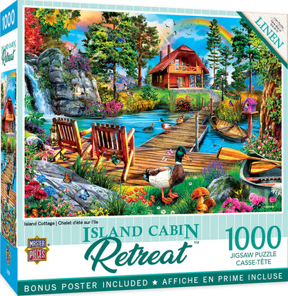 MasterPieces 1000 Piece Jigsaw Puzzle for Adults, Family, Or Youth - Island Cottage - 19.25"x26.75"