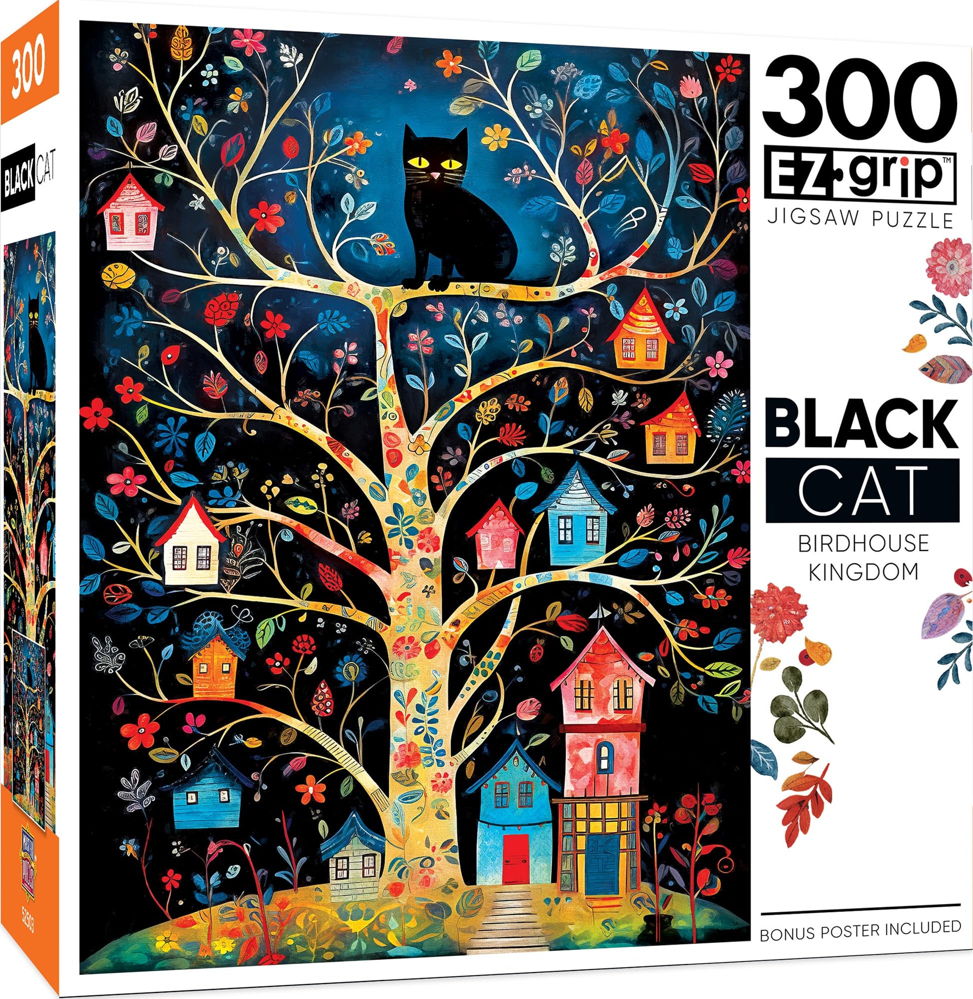 MasterPieces 300 Piece EZ Grip Jigsaw Puzzle for Adults - Birdhouse Kingdom - 18" x 24" - Extra Large Pieces - Unisex Adult