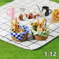 2Pcs Miniature Drink Cup & Toast Set - Realistic 1/12 Scale Dollhouse Tumbler with Detachable Lid & Straw, Pink, for DIY Dollhouse, Fairy Garden