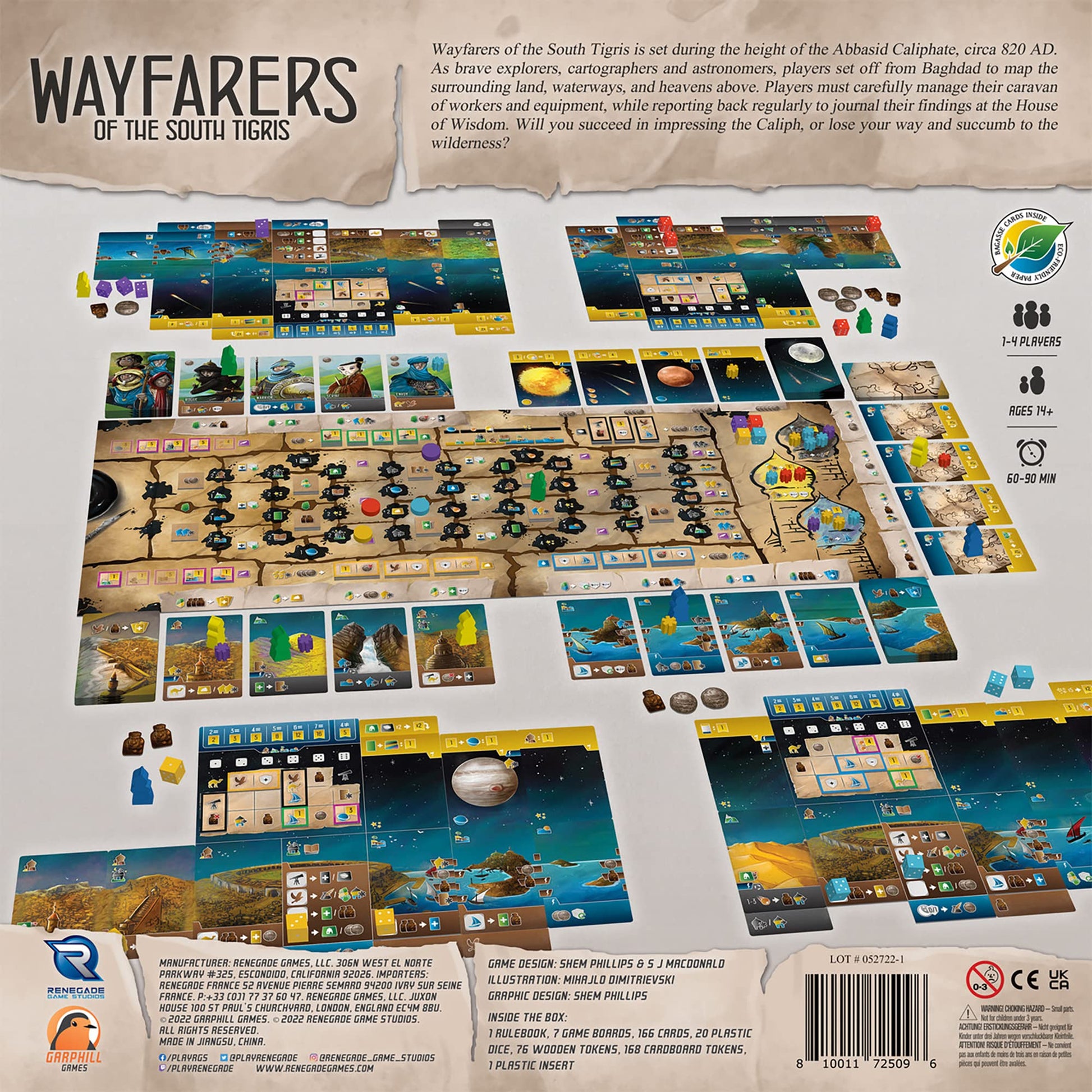 Renegade Game Studios Wayfarers of the South Tigris Dice Placement Strategy Board Game, 1-4 Players, 60-90 Minutes