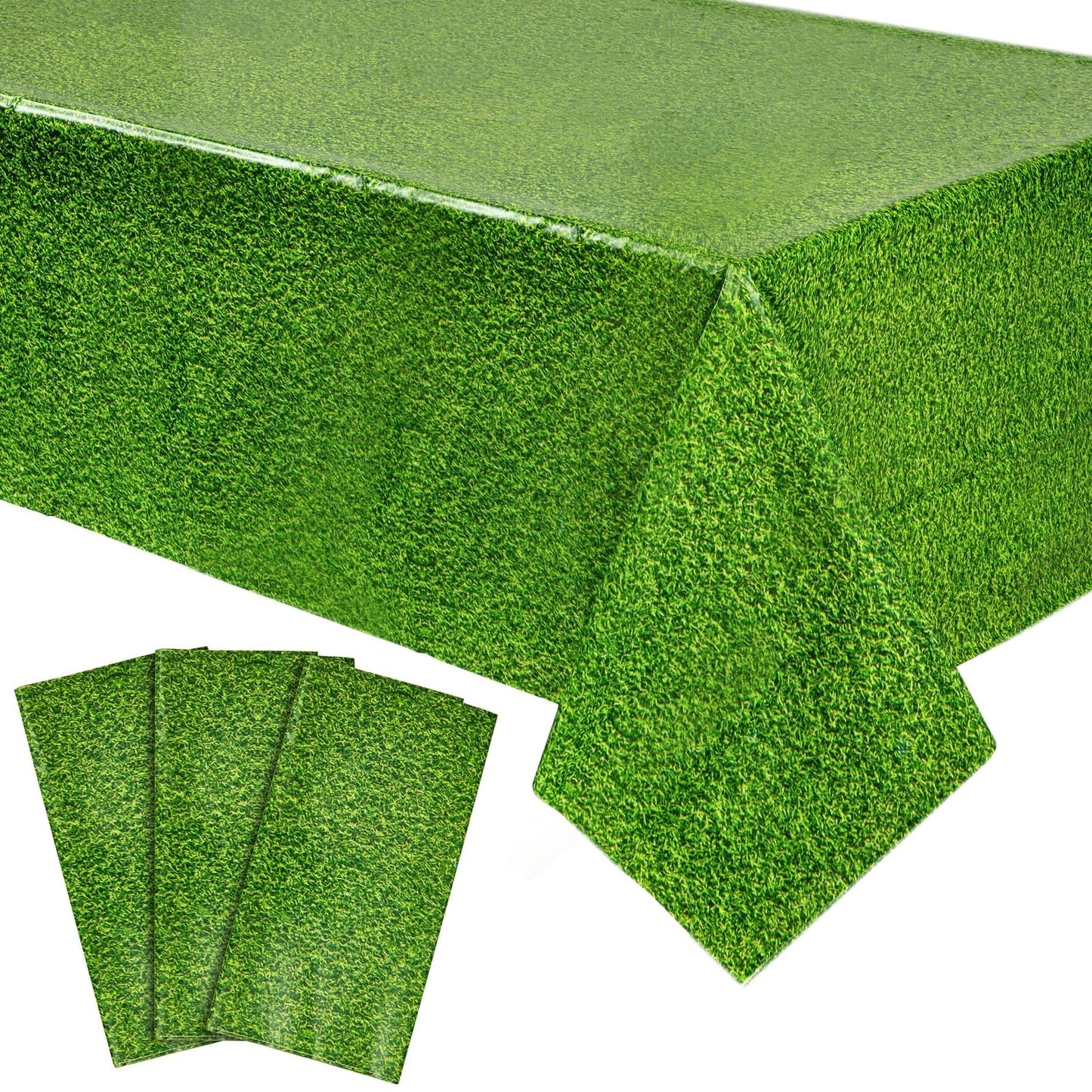 Sparkle and Bash Plastic Grass Tablecloth - Durable Cover for Golf Birthday Decorations - Wide Coverage for Golf Party Table Decoration - Easy-Clean