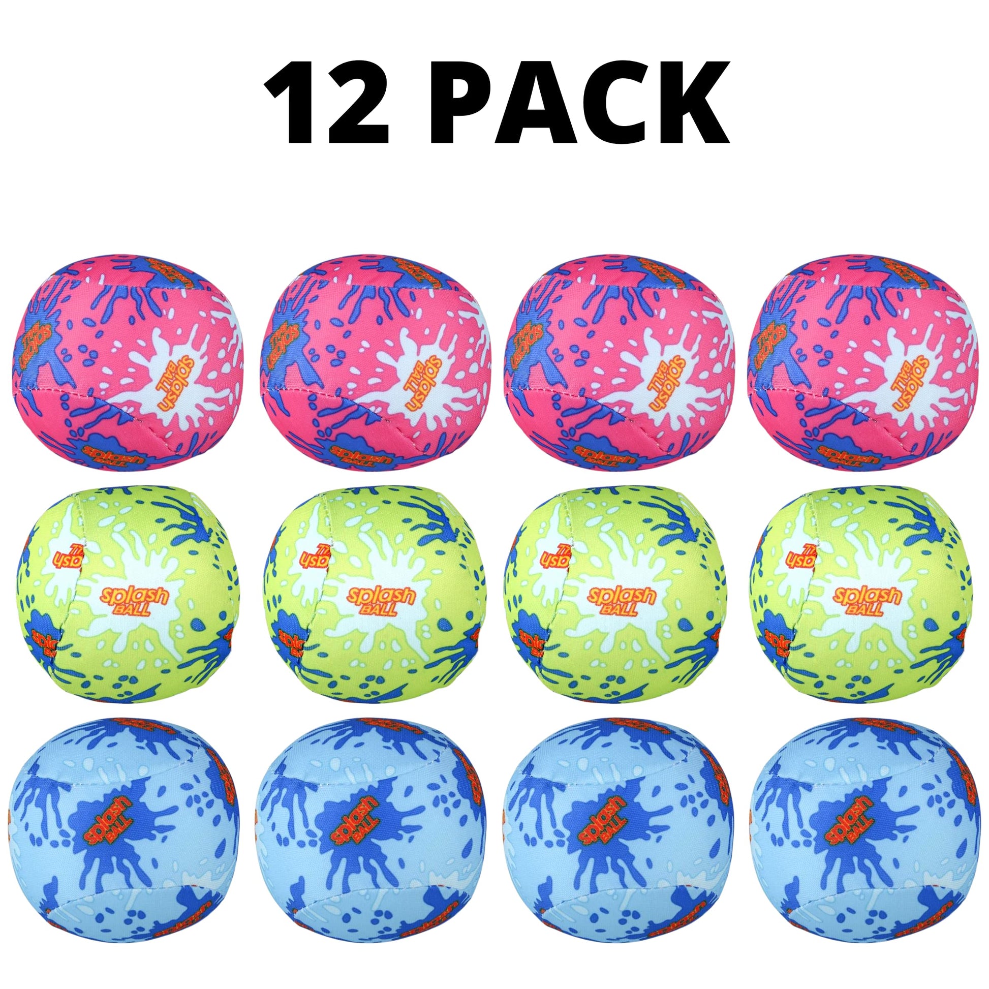 4E's Novelty 12 Pack - 3" Water Splash Balls Bomb - Water Absorbent Ball - Kids Pool Toys, Outdoor Water Fight Game Activity for Kids, Beach Pool