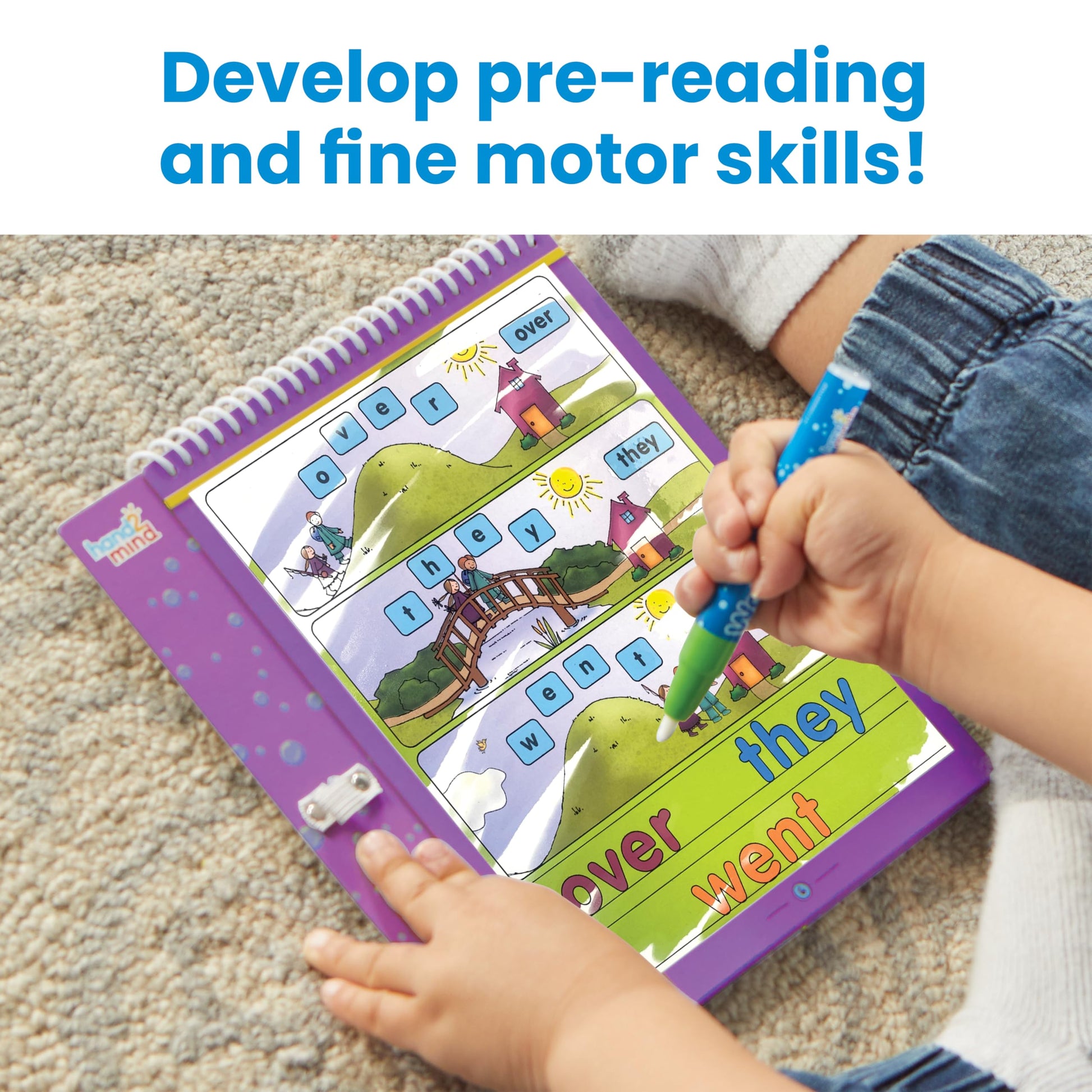 hand2mind Bob Books Water Workbook- Sight Words Kindergarten 3, Water Reveal Coloring Book for Toddlers, Mess Free Painting, Learn to Read, Quiet Time