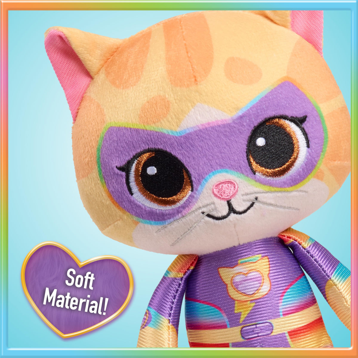 Disney Junior SuperKitties Su-Purr Charged 7-inch Small Sparks Plush Stuffed Animal, Sparks, Kitten, Kids Toys for Ages 2 Up by Just Play