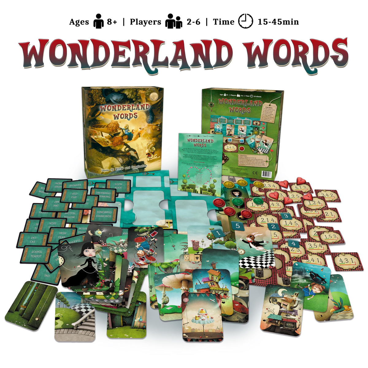 Alice in Wonderland Words | Game of Words and Imagination for the Whole Family | Engaging, Cooperative, and Creative | Ages 8+ | 2-6 Players |