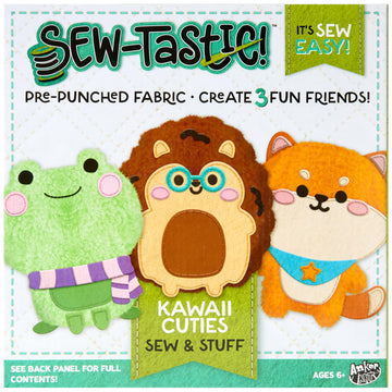 Anker Play 450633/DOM Sew-Tastic Kawaii Cuties Animal Sewing Kit for Kids, Sizes Vary, 42 Pieces, Multicolor