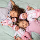 JC Toys | Berenguer Boutique | La Baby Doll Outfit | 3 Piece Pink and White Onesie|Washable| Ages 2+ | Fits Dolls 14"- 18"