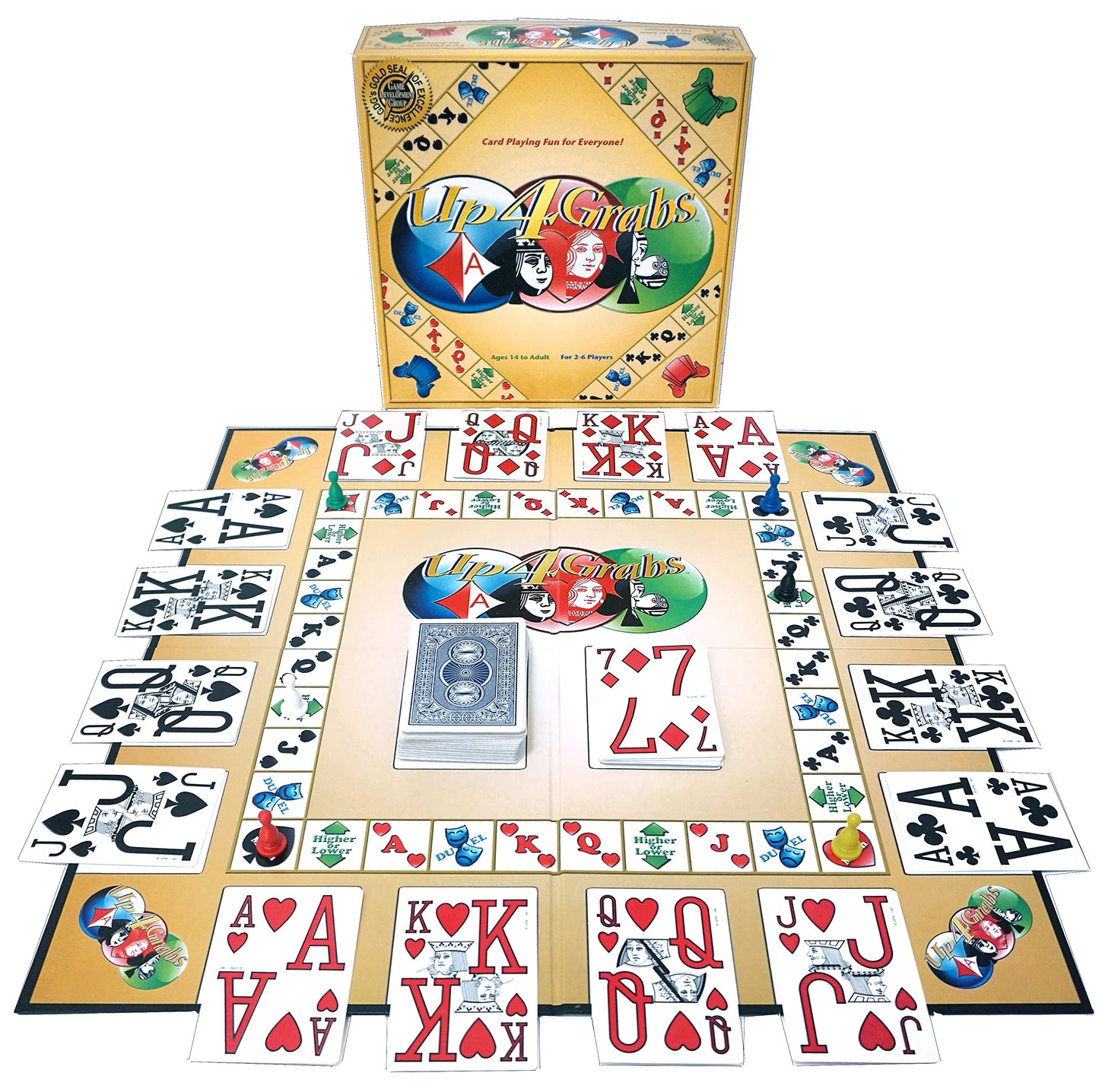 Up 4 Grabs - The Wild Card-Playing Board Game Packed with Twists and Turns - Classic Family & Adult Game Night Fun