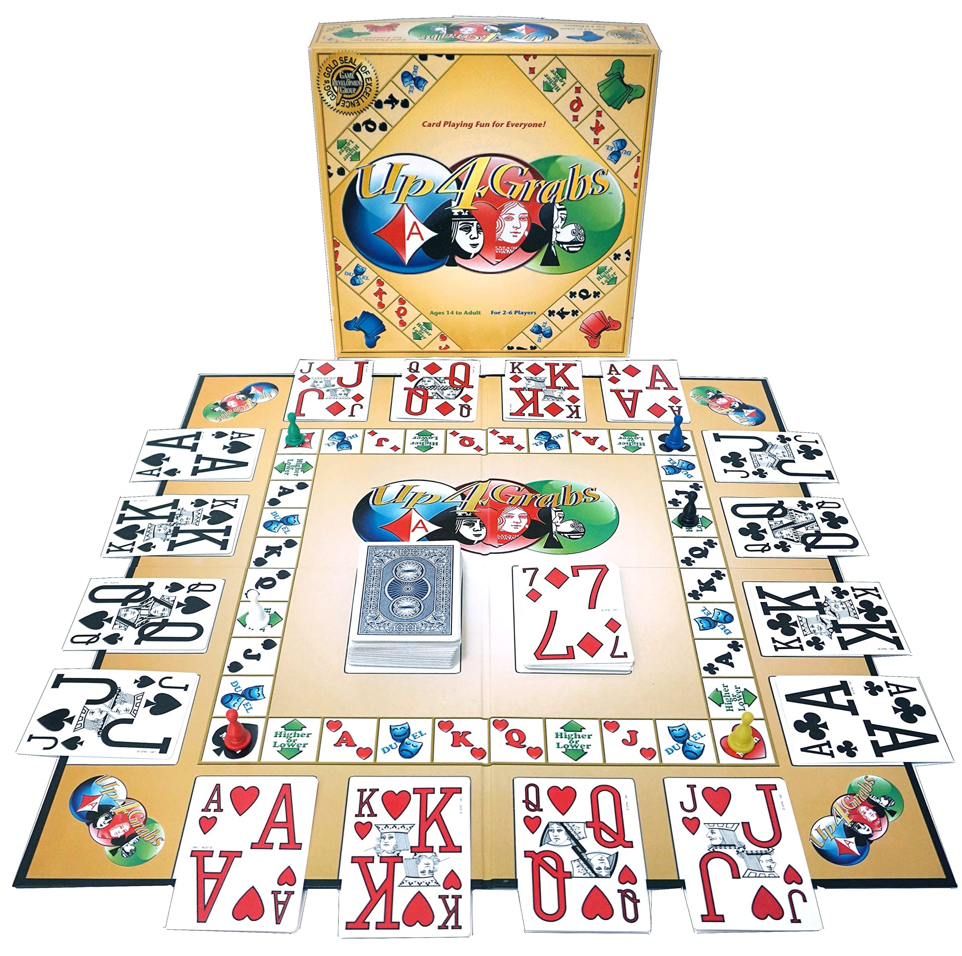 Up 4 Grabs - The Wild Card-Playing Board Game Packed with Twists and Turns - Classic Family & Adult Game Night Fun