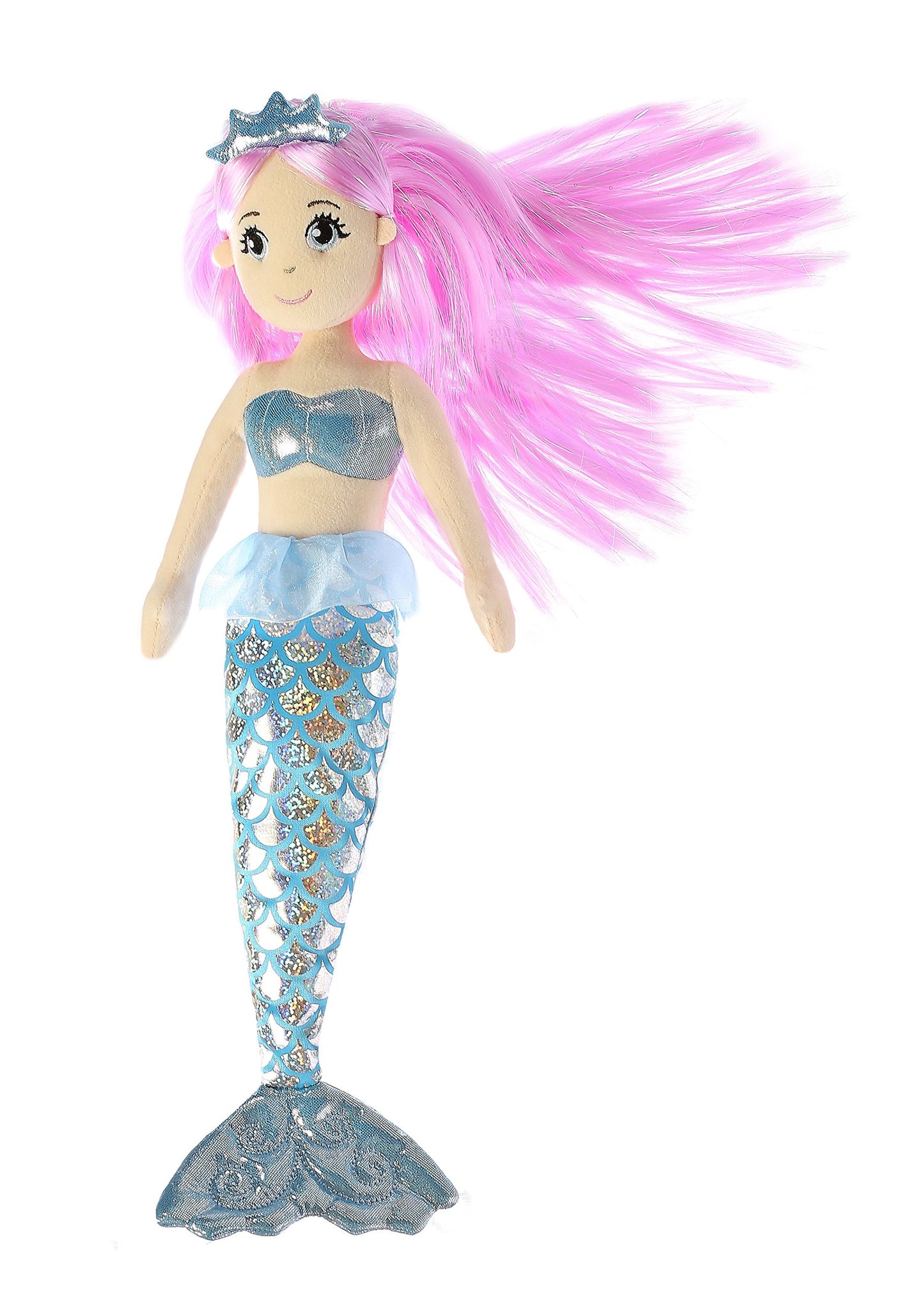 Aurora® Enchanting Sea Sparkles™ Crystal Stuffed Doll - Imaginative Play with Magical Companions - Perfect for Kid's Birthdays and Celebrations - Blue