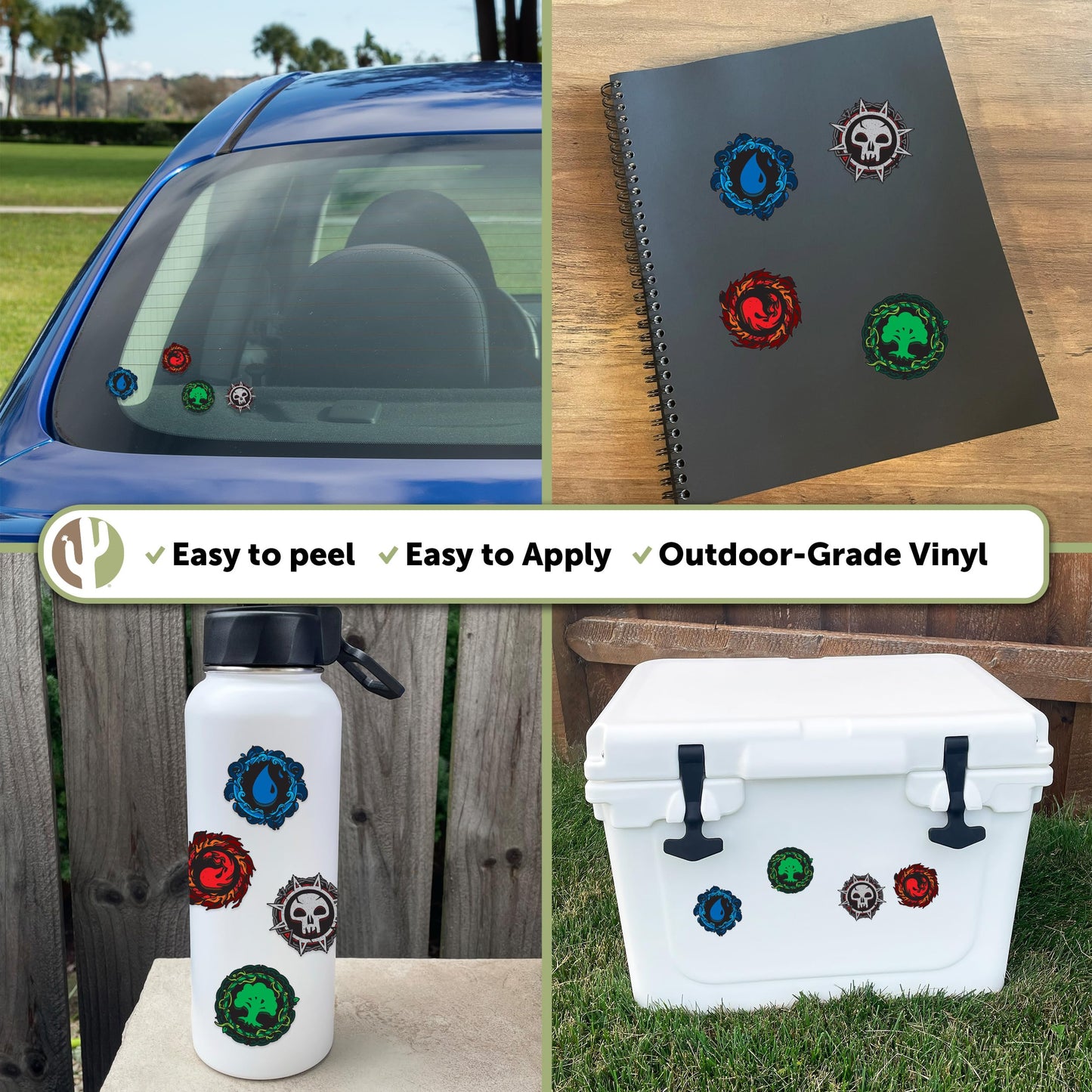 Desert Cactus Magic: The Gathering Deck Sticker Vinyl Decal Laptop Water Bottle Car Scrapbook Sheet Decorations Birthday Favor Party Supplies (Classic
