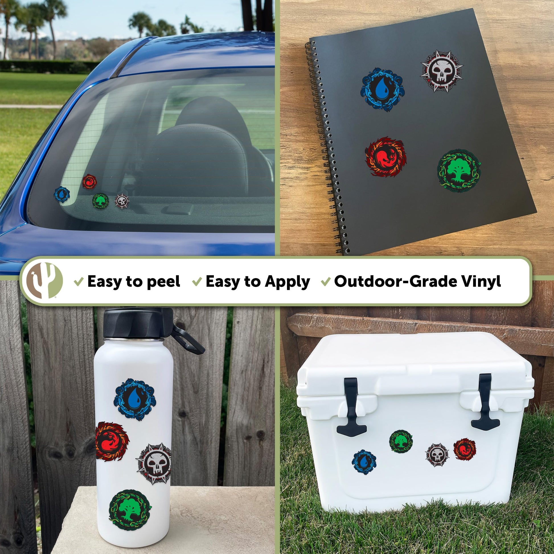 Desert Cactus Magic: The Gathering Deck Sticker Vinyl Decal Laptop Water Bottle Car Scrapbook Sheet Decorations Birthday Favor Party Supplies (Classic