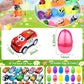 24 Pack Prefilled Easter Eggs Pull Back Cars,Mini Easter Race Cars for Kids Toddlers Egg Hunt Basket Stuffers Filler Surprise Egg Party Favor