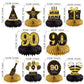 10PCS 90th Birthday Decorations Centerpieces for Table Decorations,Gold Black Happy 90th Birthday Honeycomb Table Topper Birthday Party Decoration