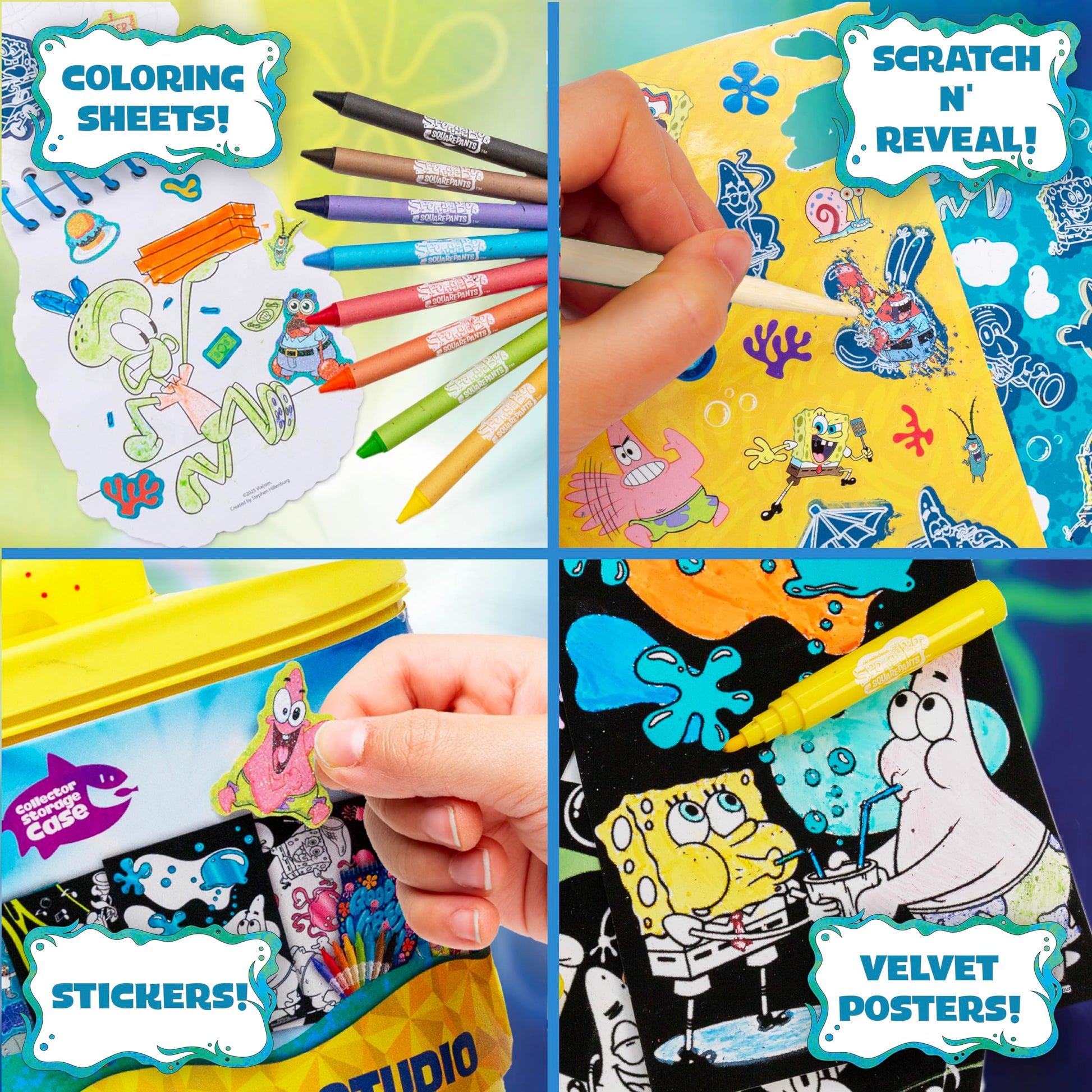 Horizon Group USA Sensory Slime Studio, Scented Slime Kit with Mix-Ins, Charms, and Storage Case, Spongebob Squarepants