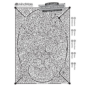 MindWare Color Counts Set of 2 Color by Number Books : Kaleidoscope & Sun Catchers - Includes Numbered Colored Pencils - Fun Art Projects & Kids
