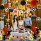 47 PCS Movie Party Decorations Kit Now Showing Banner Hanging Swirls Balloons for Movie Themed Wedding Bridal Baby Shower Birthday Parties