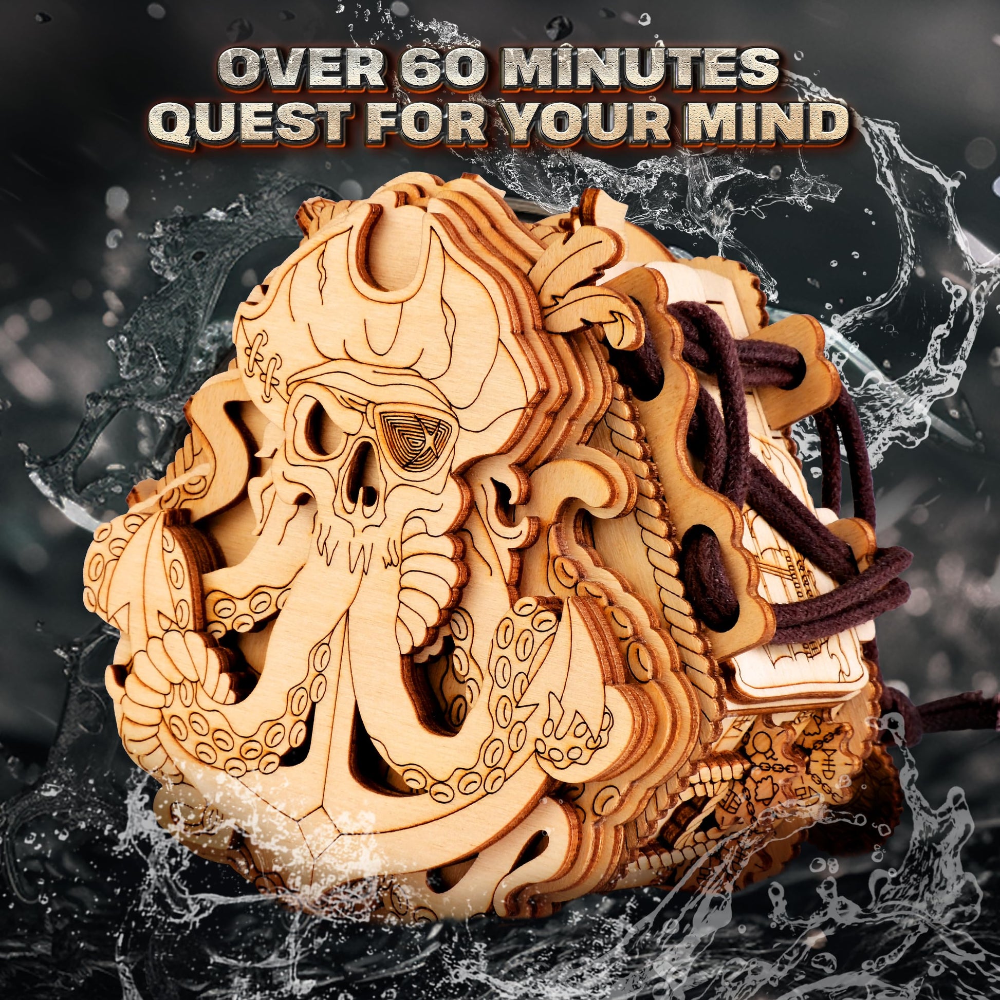 ESC WELT Blackbeard's Compass 3D Escape Room Puzzle Box - Brainteaser Money Box - Wooden Puzzle Game