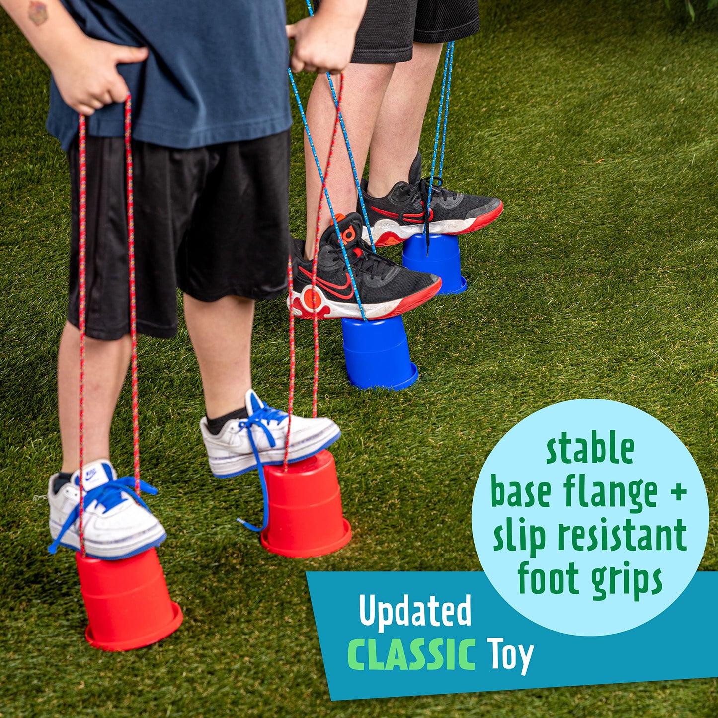 Just Jump It EZ Can Steppers Kids Stilts, Balance Stepping Stones for Kids, Walking Platform Stilt Sensory Stomper Toy for Children